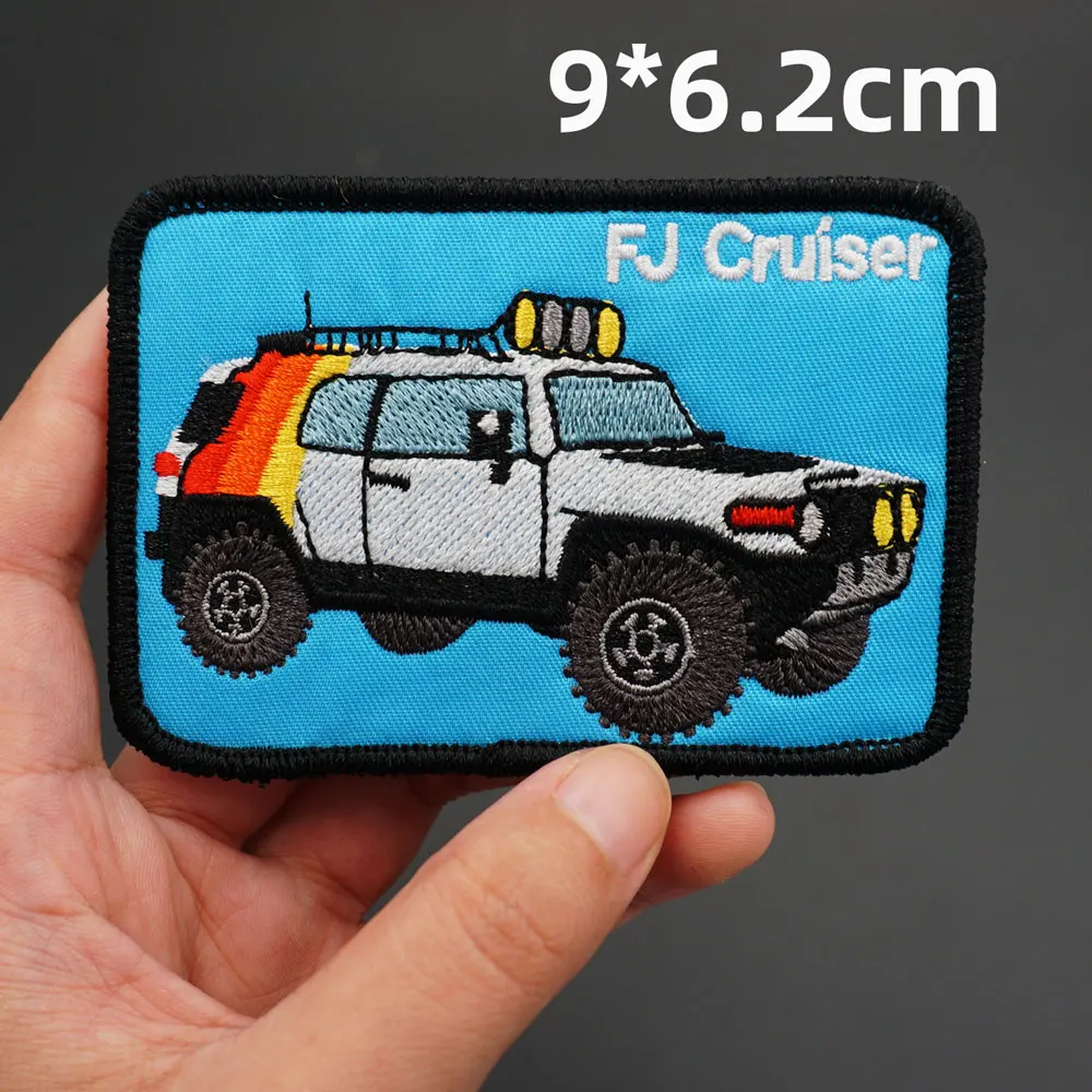 Off-road Vehicle  Embroidery Merrow Border Punk Biker Patches Racing Rider Badge for Clothes Hat  Accessories Decoration