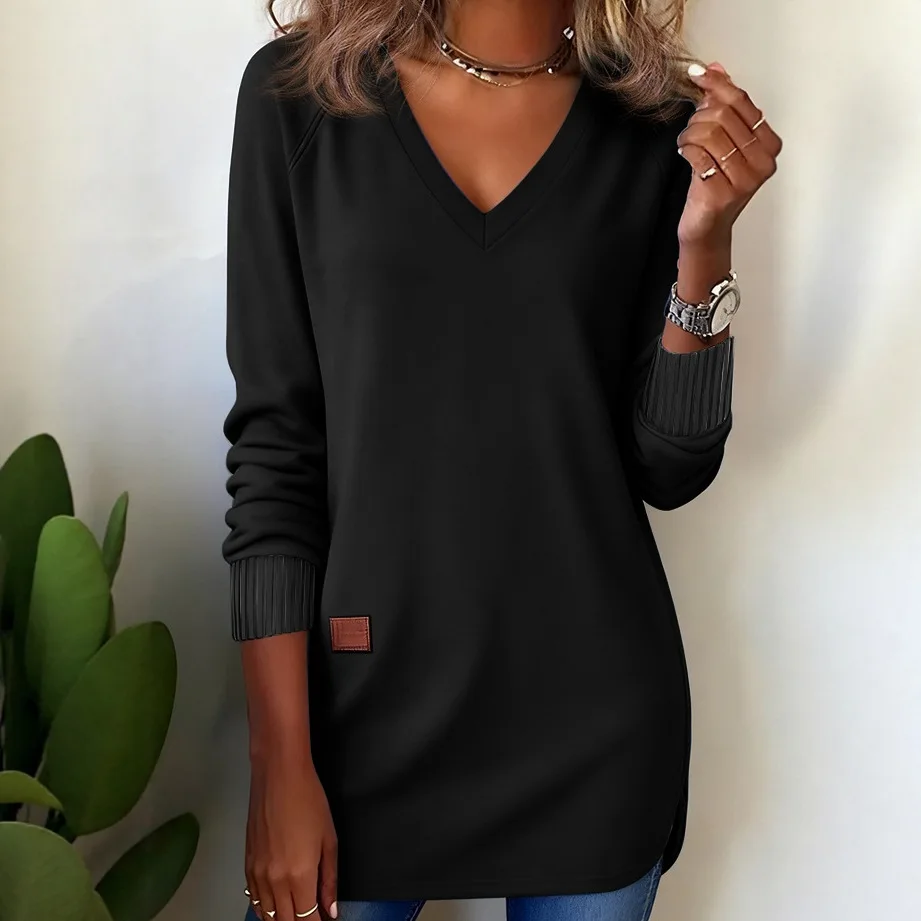 Elegant V Neck Long Sleeve Knit Tops Loose Solid Color Sweaters Jumpsuit Playsuit Matching Set Spring Summer