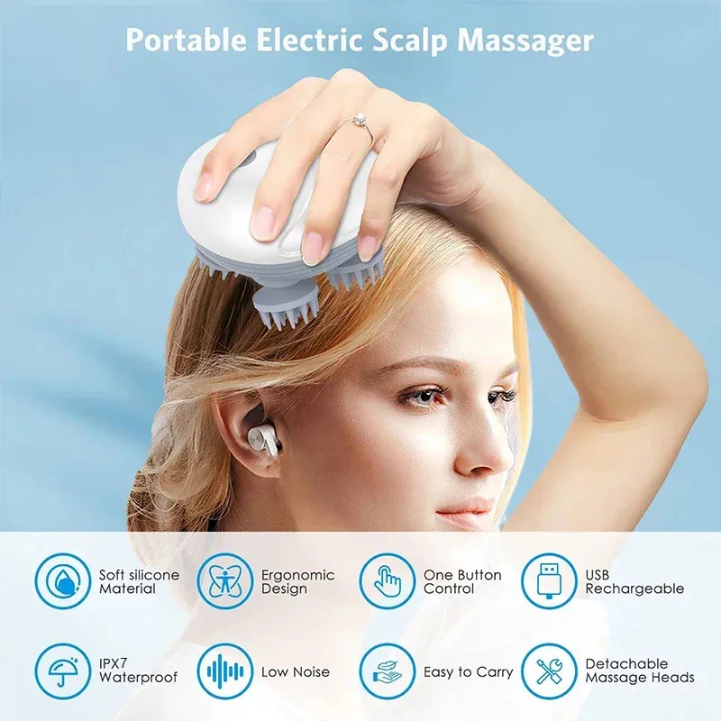 Mini Smart Watch Electric Deep Scalp Massager Relax Head Portable Pet Massage Tool Washable Health Gadgets for Spa Treatments