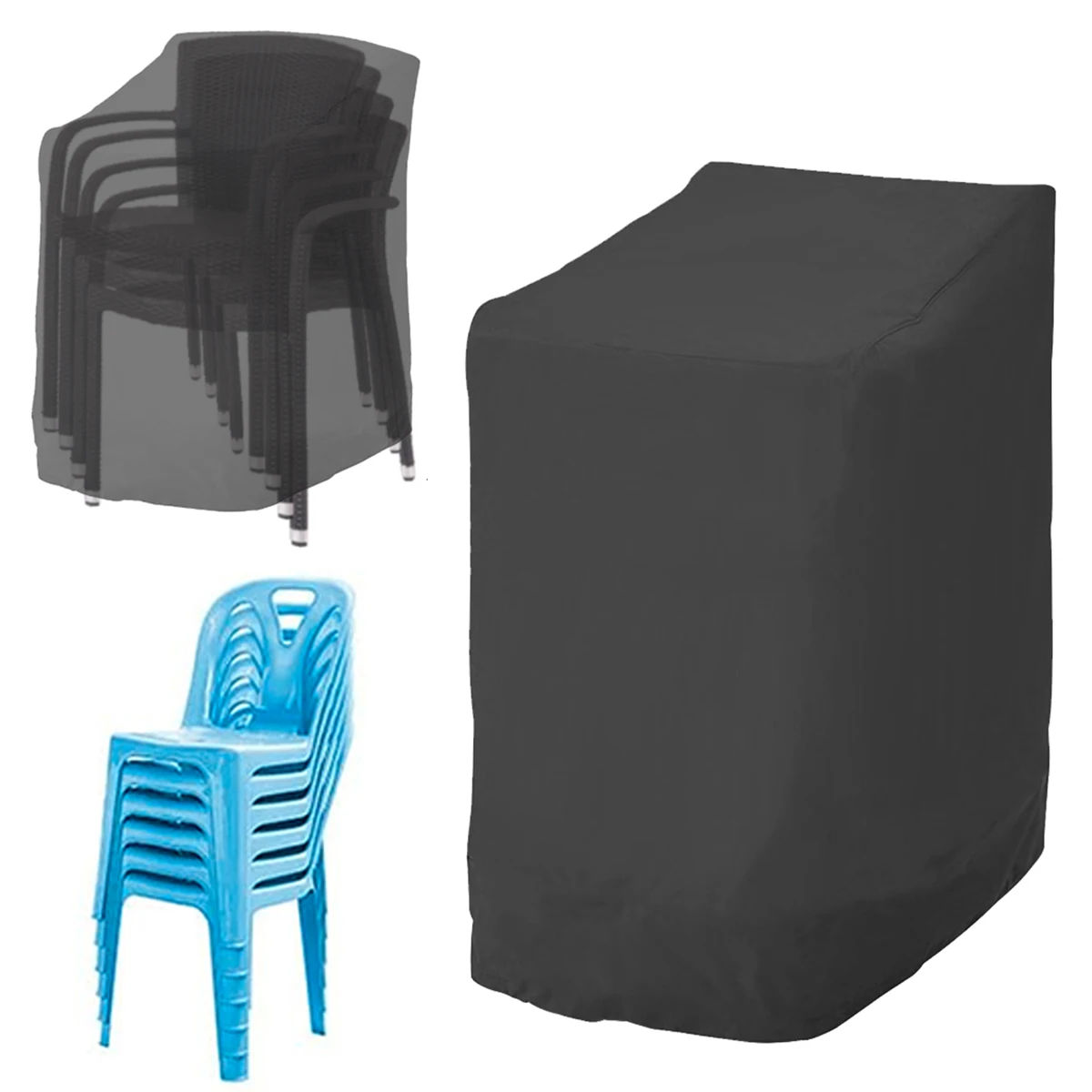 Stacked Chair Dust Cover Outdoor Garden Furniture Table Sofa Chair Cover Waterproof Protective Storage Patio High Quality