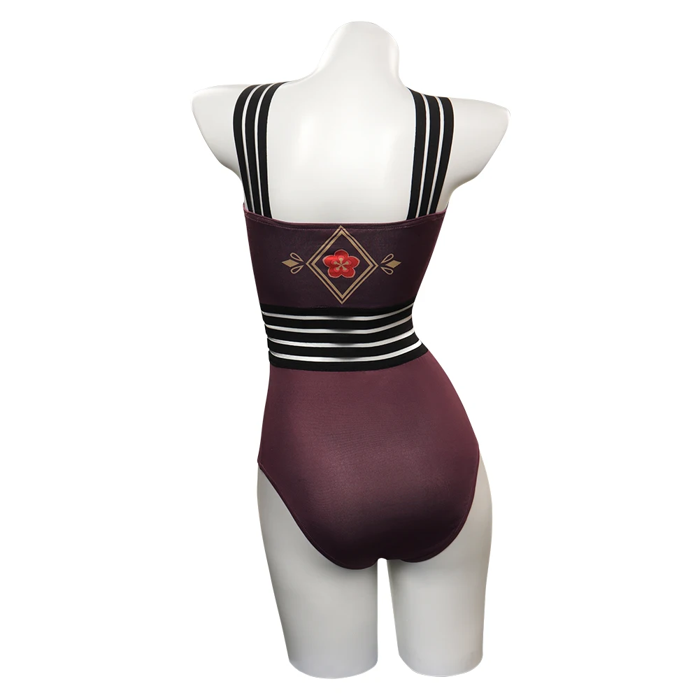 Genshin Auswirkungen HUTAO Cosplay Kostüm Sexy Badeanzug Overall Einem Stück Swimwears Halloween Karneval Anzug Für Frauen Mädchen