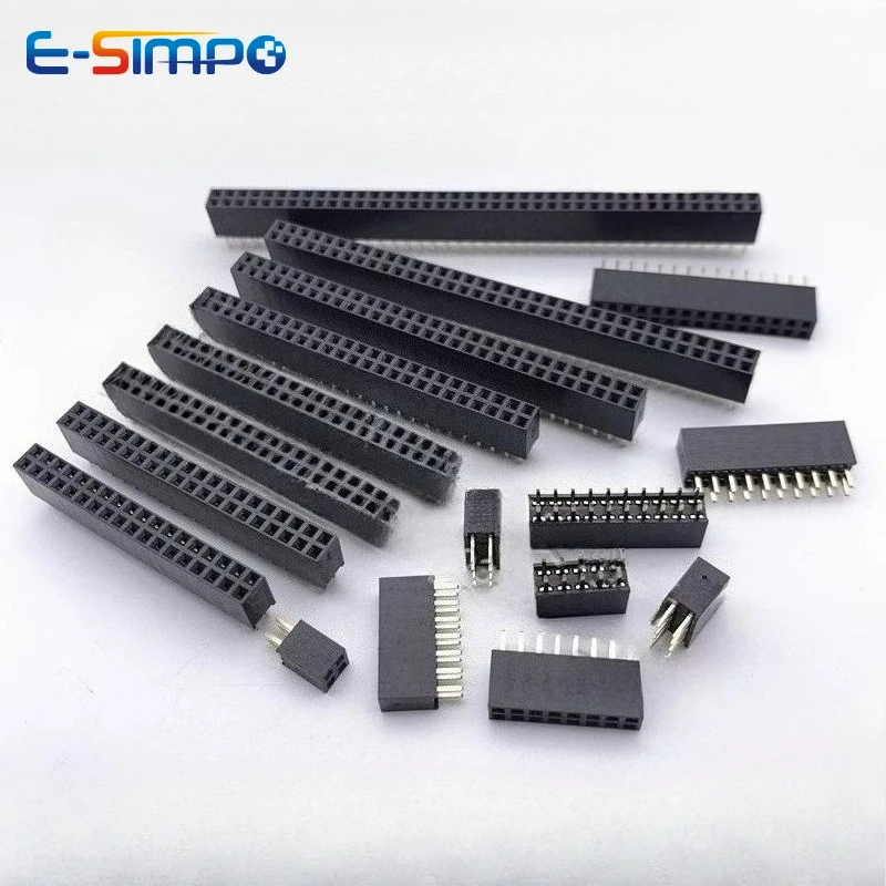 10pcs 2.0mm PH6.35 Straight Female Header Double Row Vertical 2X2/3/4/5/7/8-20/40P PC2.8 1U Gold-plate PCB Pin Socket Connector