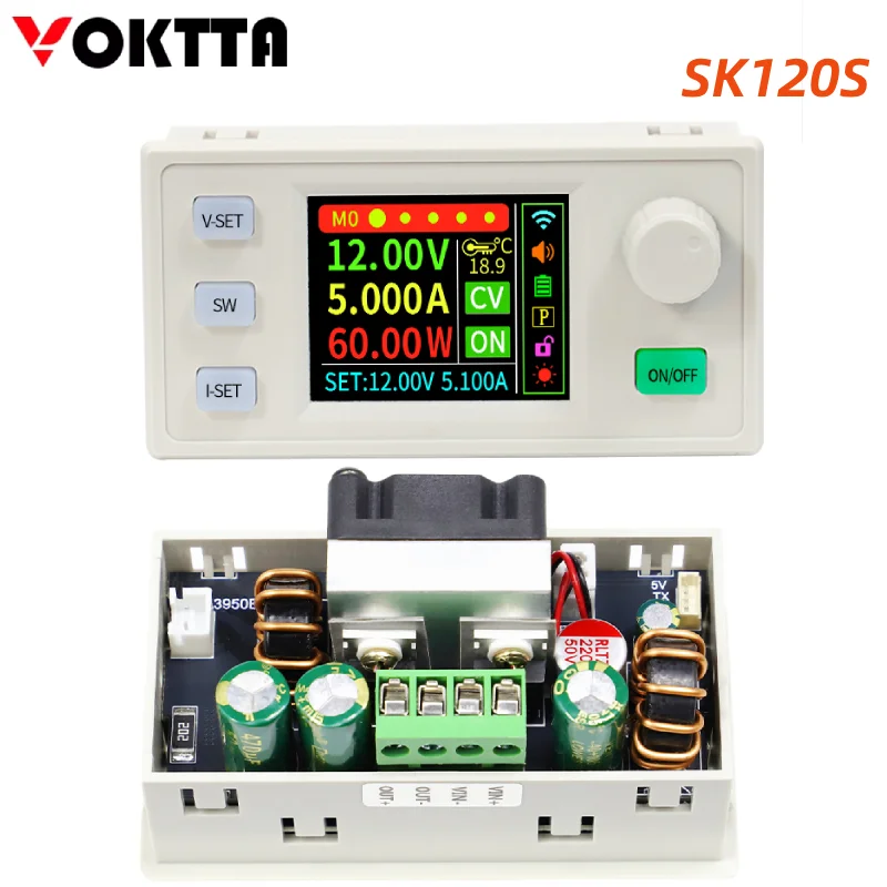 

SK120S CNC Step-down Power Supply Module Converter Voltage Regulator Constant Volt Current Solar Charging Buck Module 7A 120W