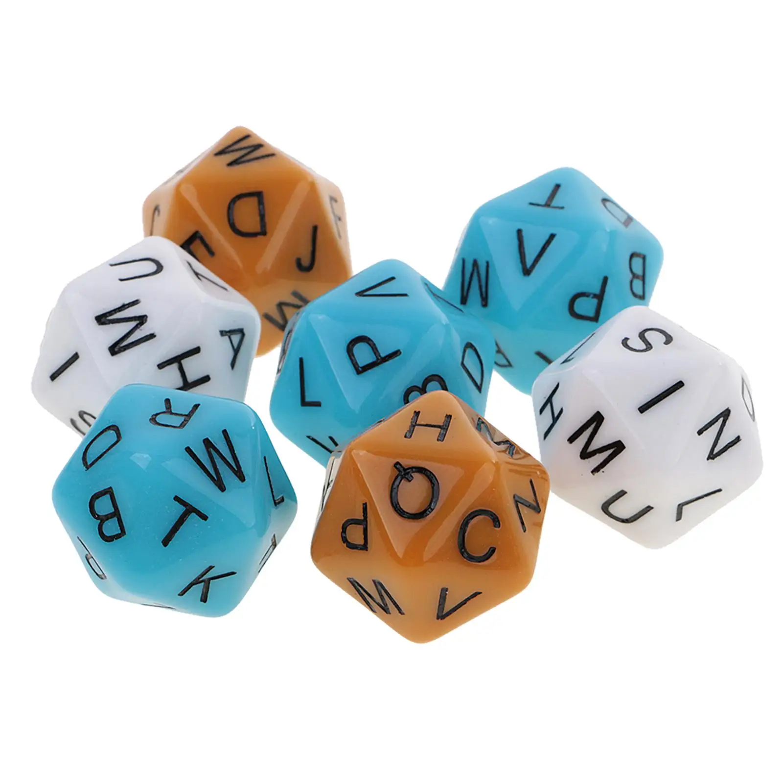

7Pcs Opaque Multi Side Dice English Alphabet Dices for Kids Learning Toys