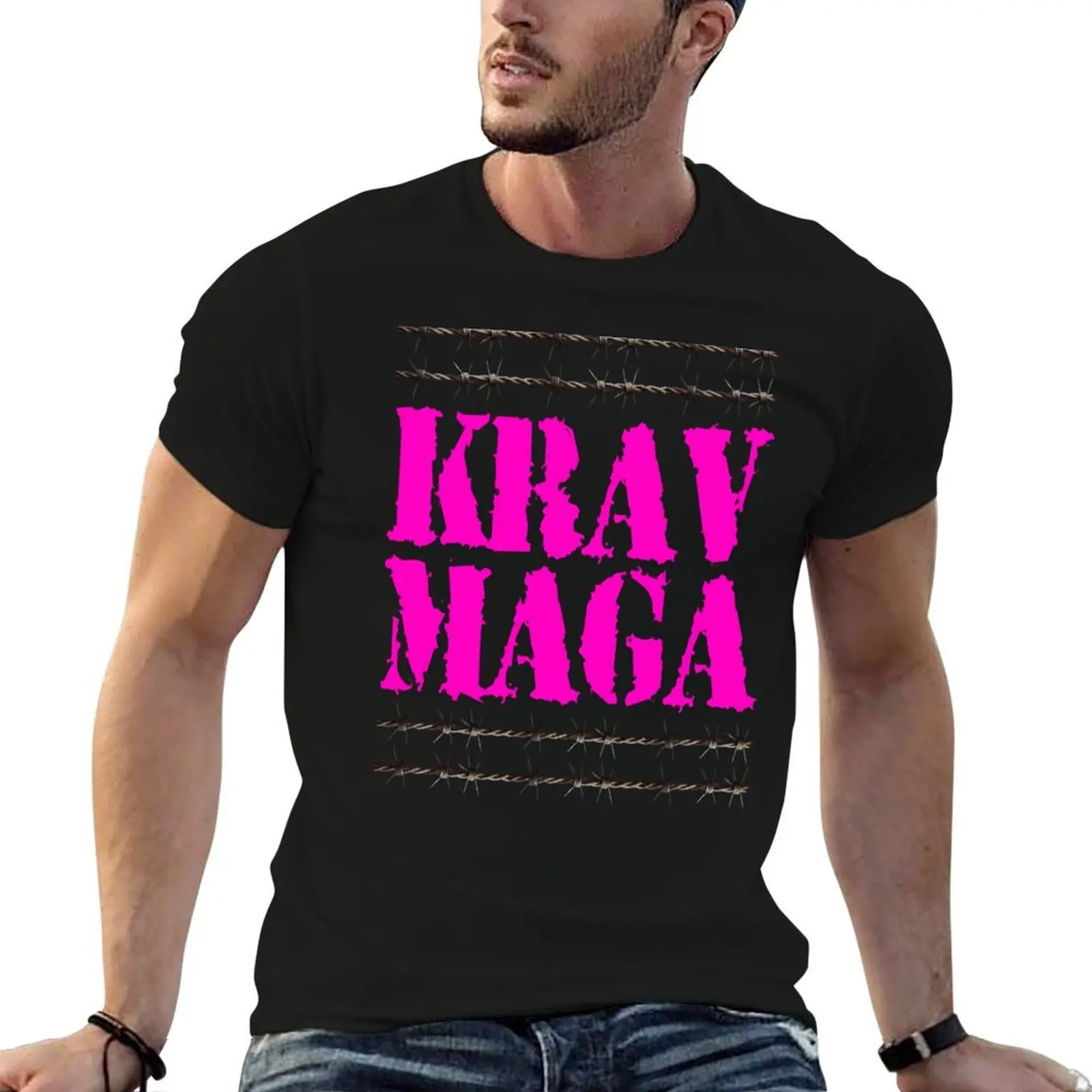 

Cool Krav Maga design with barbed wire. T-Shirt anime tshirt t shirts for man graphic funny T-Shirt
