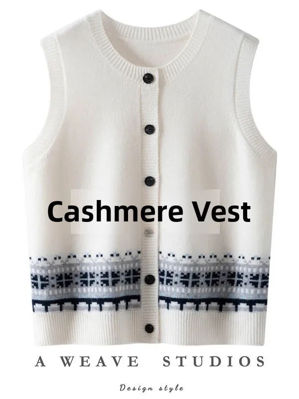 เสื้อกั๊กถักนิตติ้งผู้หญิง ผ้าผสม ทรงกลม ดีไซน์ลายดอกไม้เกล็ดหิมะ ให้ความอบอุ่น เหมาะสำหรับฤดูใบไม้ร่วงและฤดูหนาว