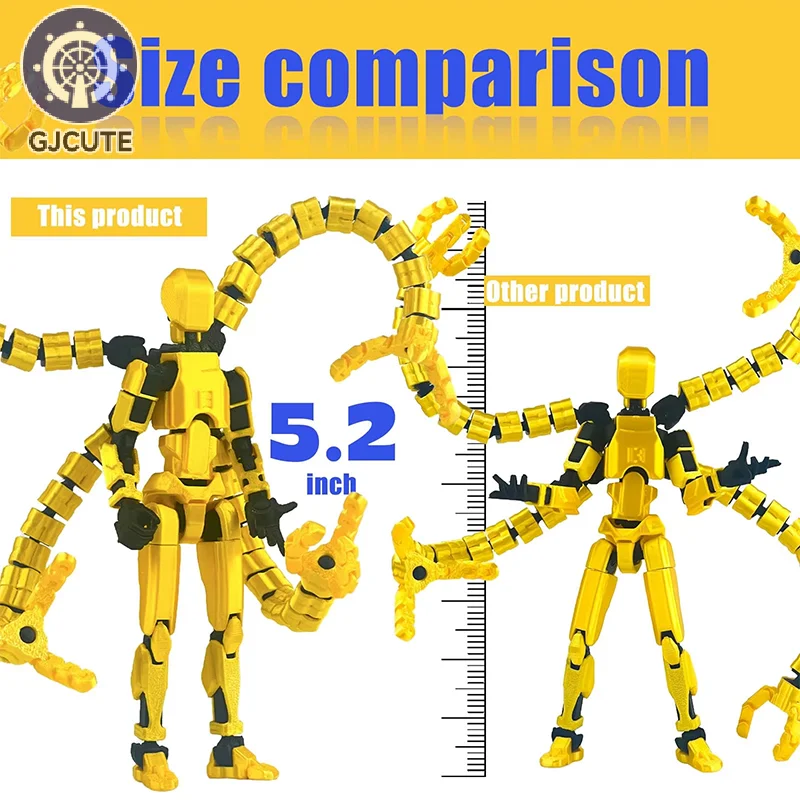 5,2 cala T13 montaż figurki zakończony 3D drukowany wieloprzegubowy ruchomy Titan 13 szczęśliwy manekin Nova Robot figurka prezenty