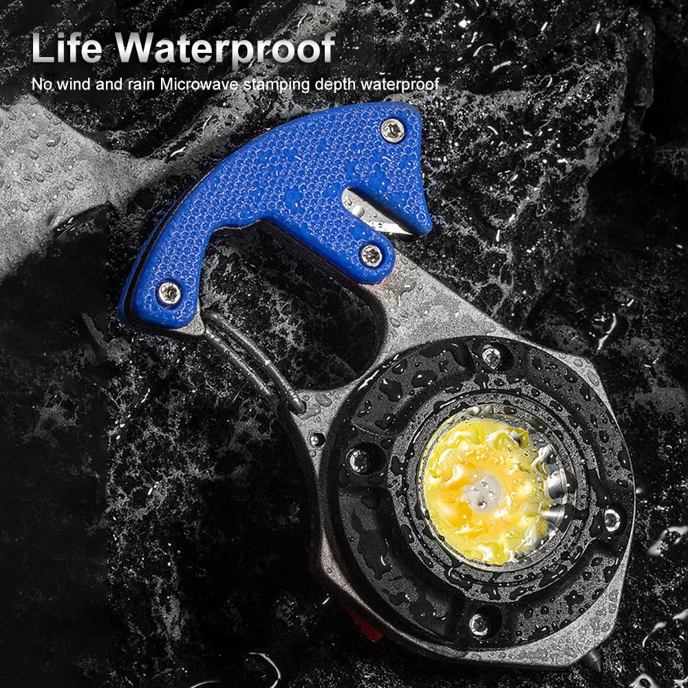 Super Bright COB Keychain Flashlight Rechargeable Work Light Magnetic Repair Light Outdoor Fishing Camping Lamp with Screwdriver