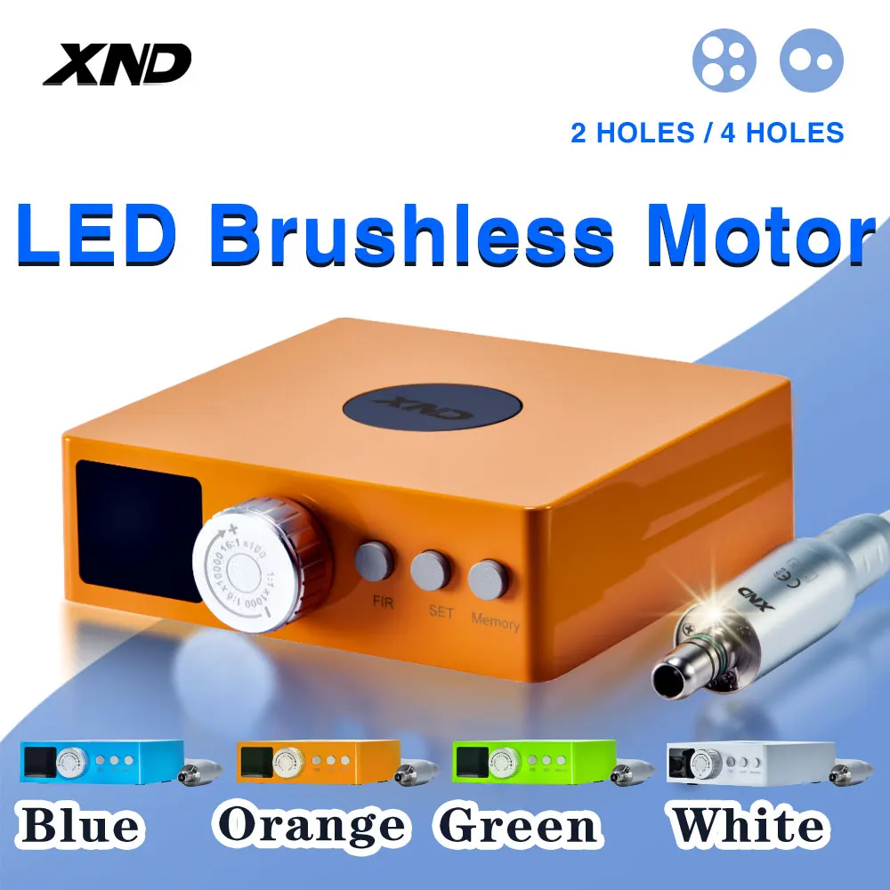 

Электрический стоматологический микромотор XND с LED-подсветкой, бесщеточный, универсальный интерфейс ISO, 2 или 4 отверстия, тип E
