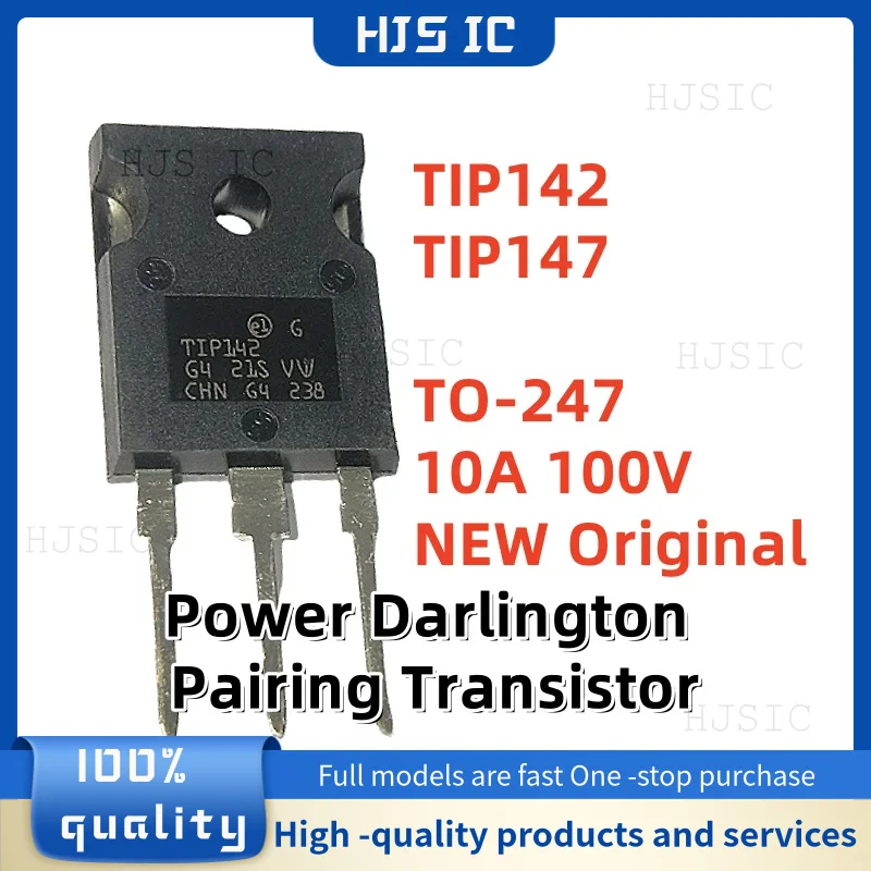 10 peças = 5 pares novo original tip142 tip147 TIP142-NPN TIP147-PNP para-247 10a 100v darlington tubo de emparelhamento transistor