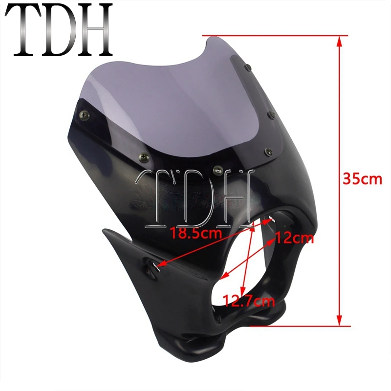 Black Motorcycle Front Light Headlight Fairing Cowl For Honda Kawasaki Suzuki Yamaha RZ50 YB-1 YD50 TZR50 TZM50 YB50 TW200 TW225
