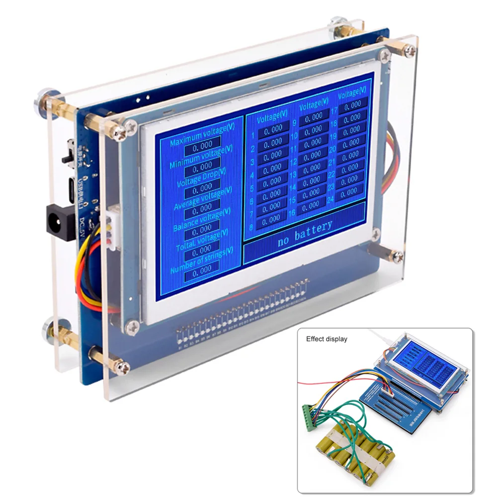 1-24S lithium Battery Voltage Detector single cell voltage tester monitor Battery Capacity Power Detector Tester meter Voltmeter