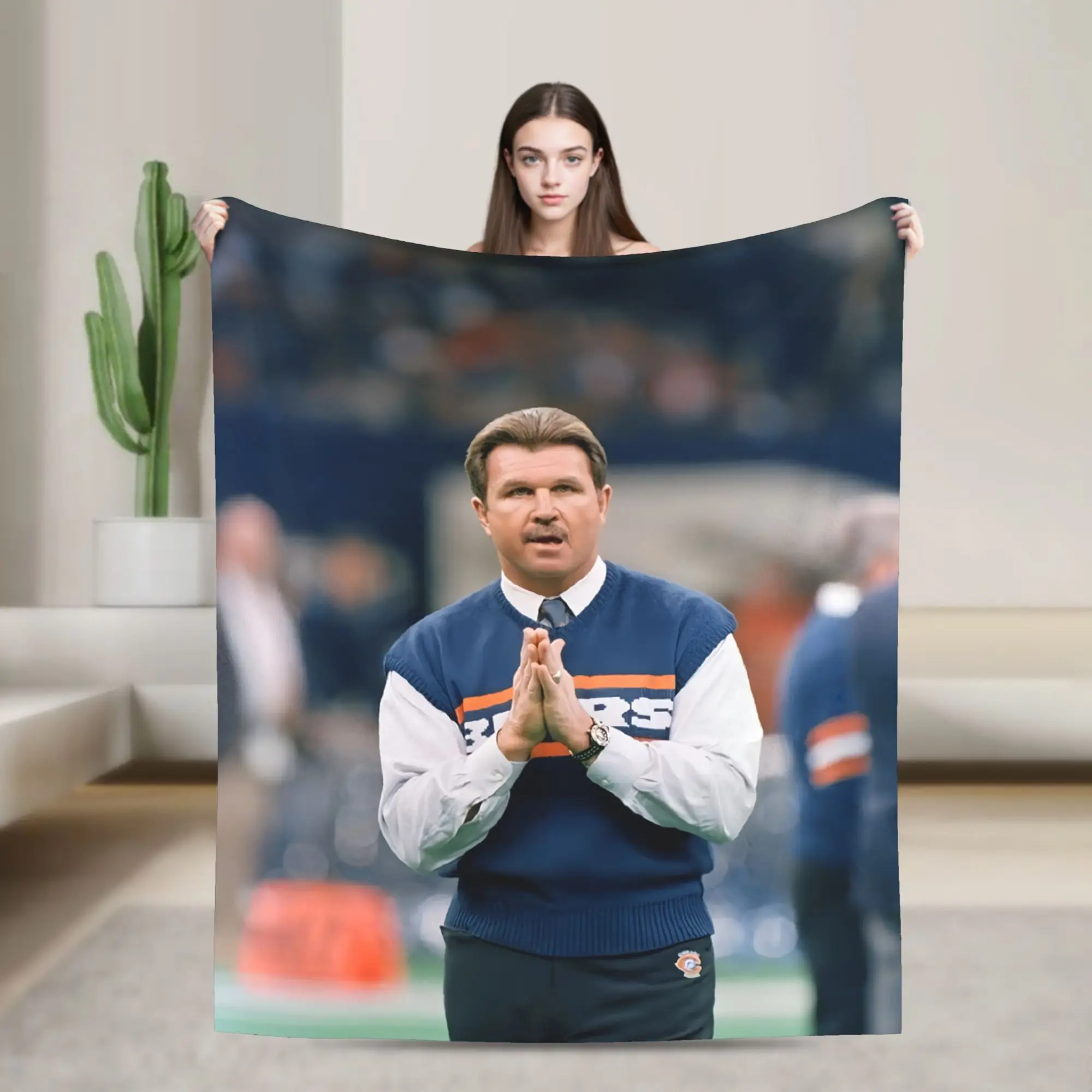 RIP Mike Ditka Printed Blanket For Men Women Super Soft Cozy  Throw Blankets for Living Room 50x60 Inches Multi-size