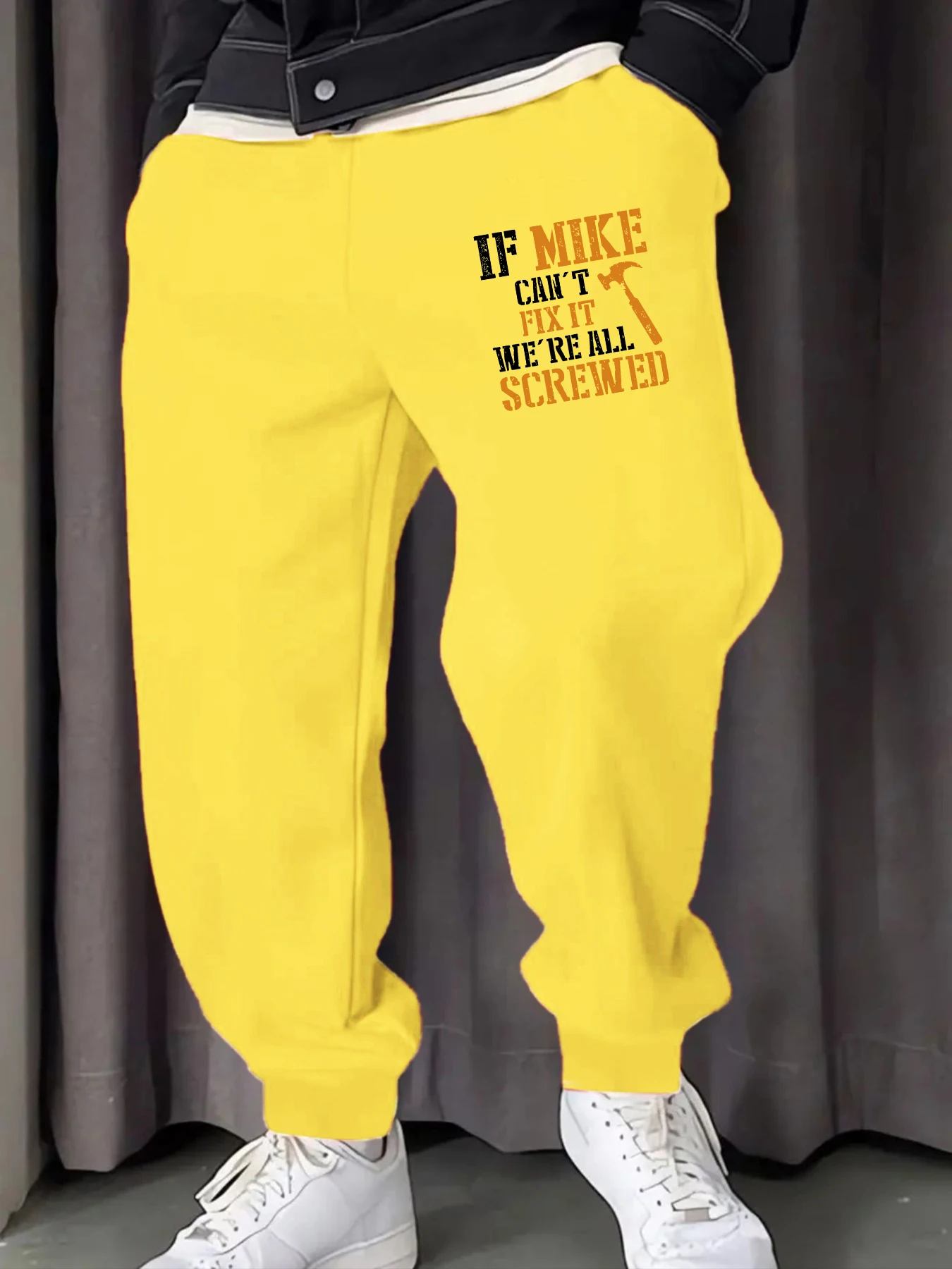

If Mike Can'T Fix It, We'Re All Screwed Printed Men's Sweatpant Joggers Drawstring Pant Pocket Warm Britches Street Long Pants