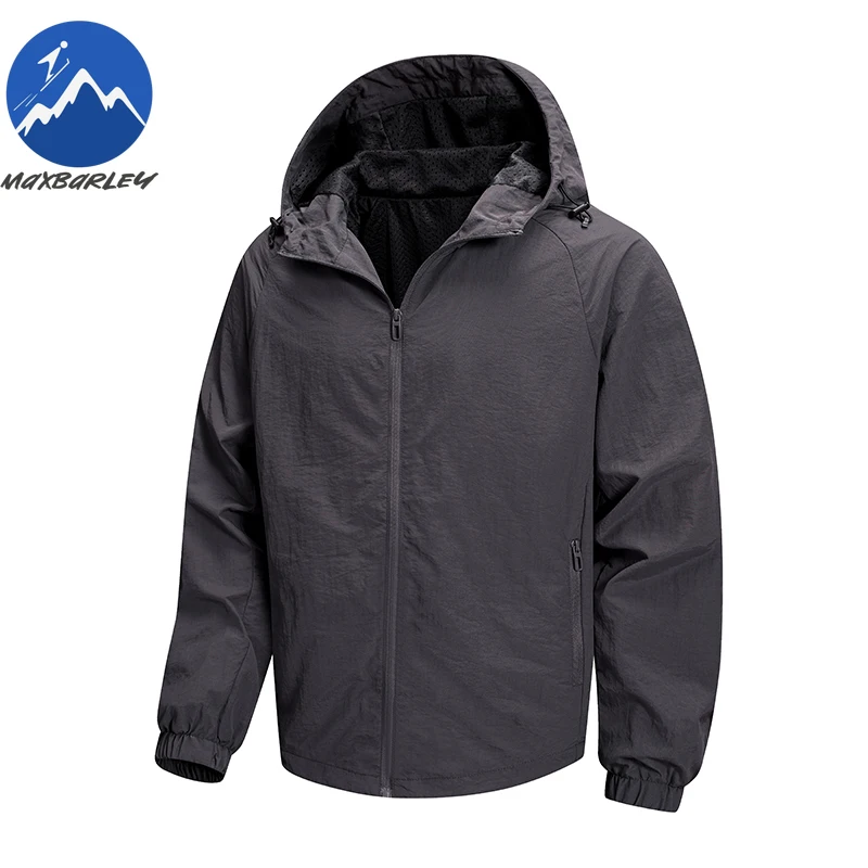 Maxbarley Urban Outdoor Jacket Men Fashion Casual Hooded Waterproof Windbreaker 2025 New Autumn Hiking Adventure Rainproof Coat