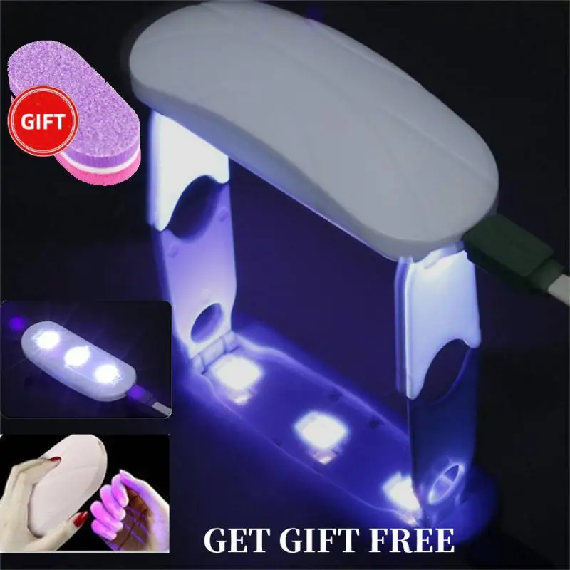 1/2/3PCS 50m Mini UV LED Lamp USB Charging Gel Polish Curing Machine Nail Dryer Foldable Nail Polish Fast Lighting