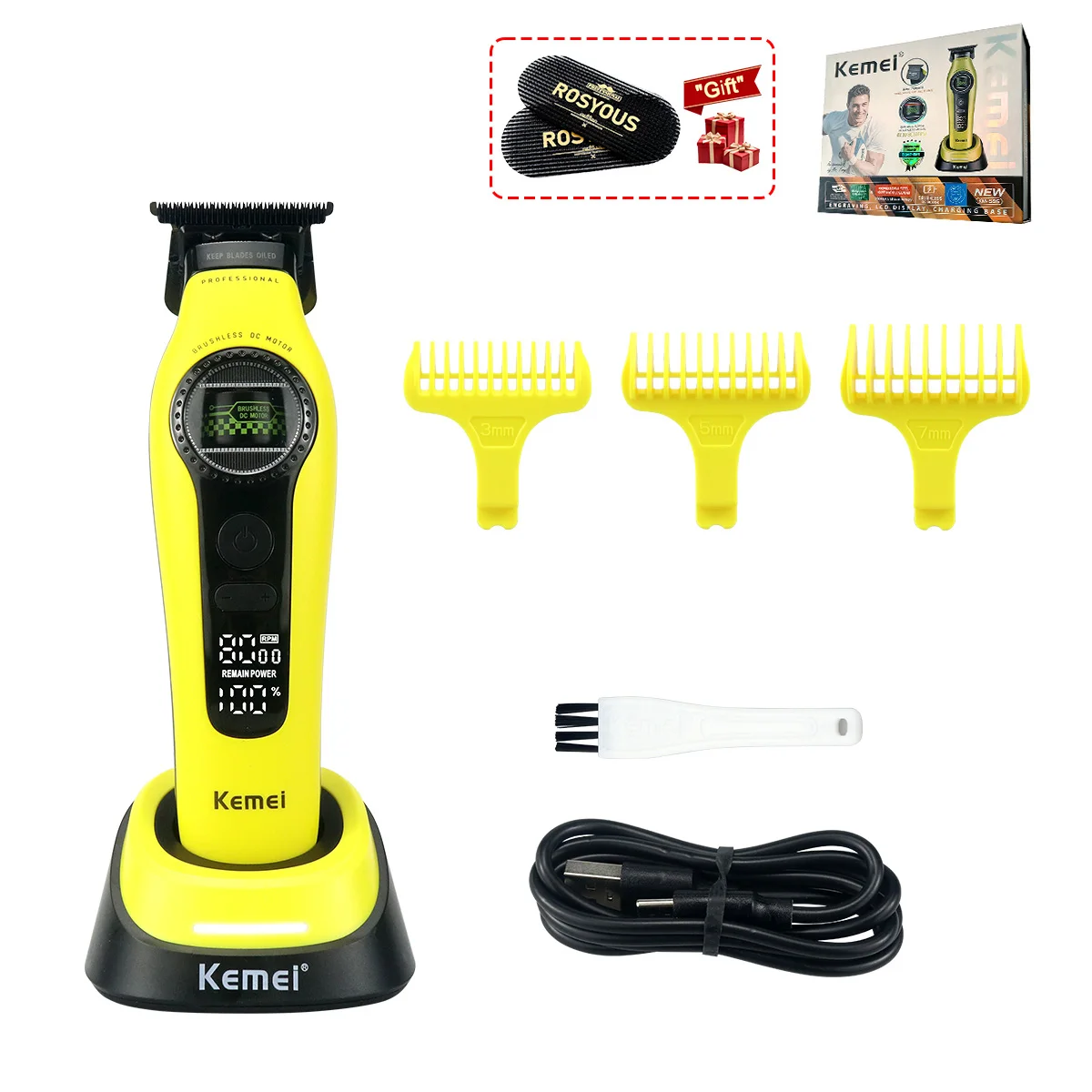 KEMEI KM-1595 プロフェッショナルトリマー 8000RPM 外部ローター
