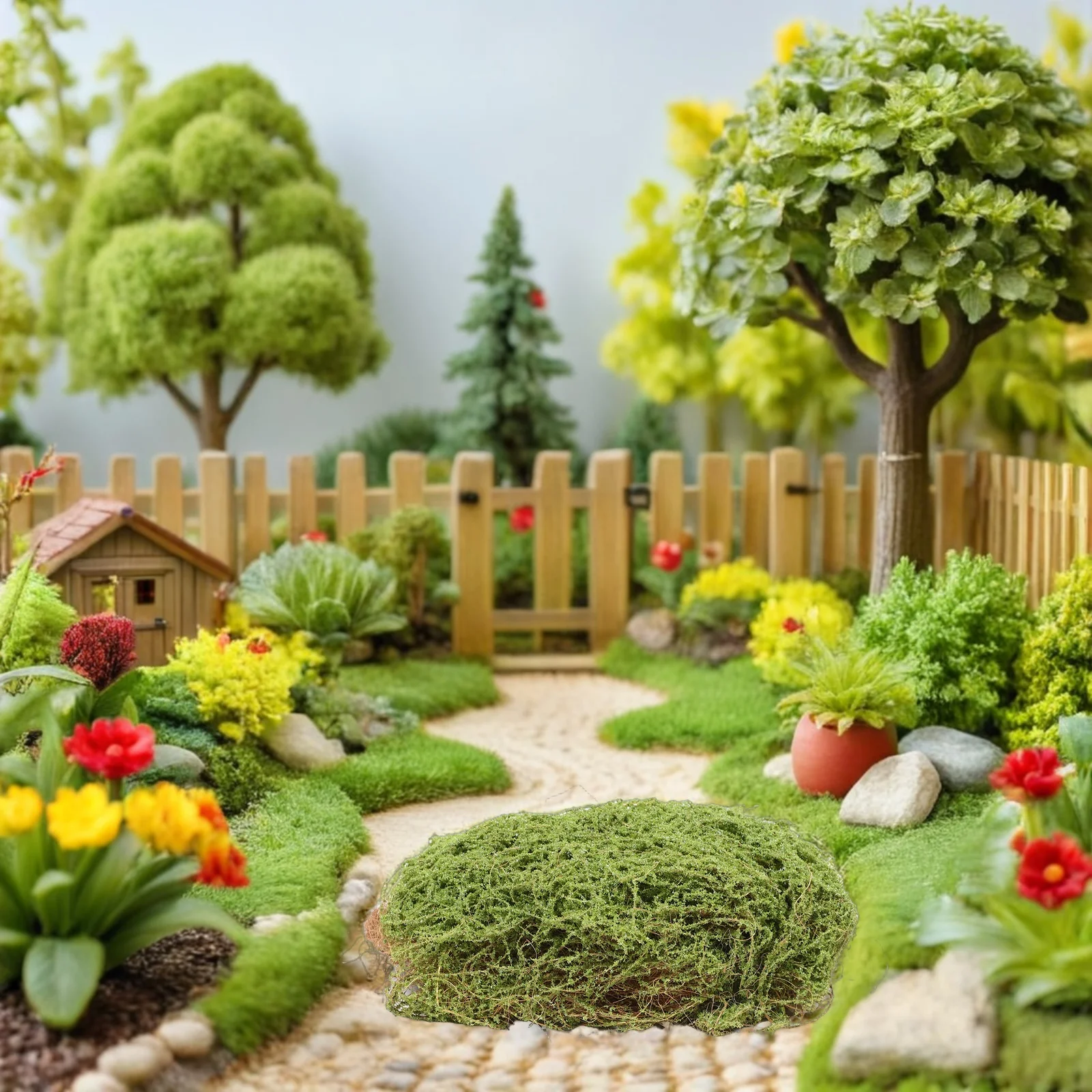 

4pcs Artificial Moss Stones Faux Moss Covered Rocks For Indoor Decor Diy Micro Landscape Craft Supplies Decorative Plant