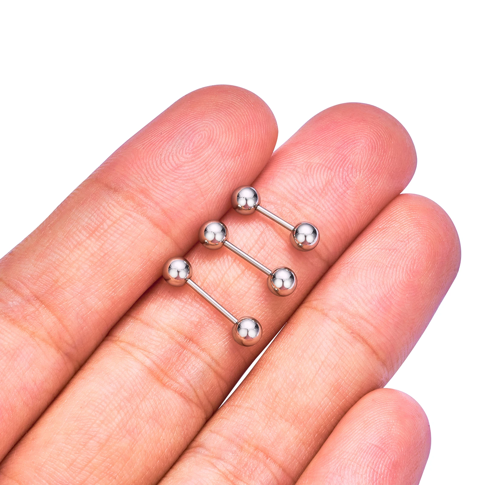 1/10 Stück Externer/Interner Gewinde-Piercing-Schmuck aus G23 Titan, 14G 16G, langer Industrial Barbell Ring, Zungenpiercing, sexy Barbell – Detail 7