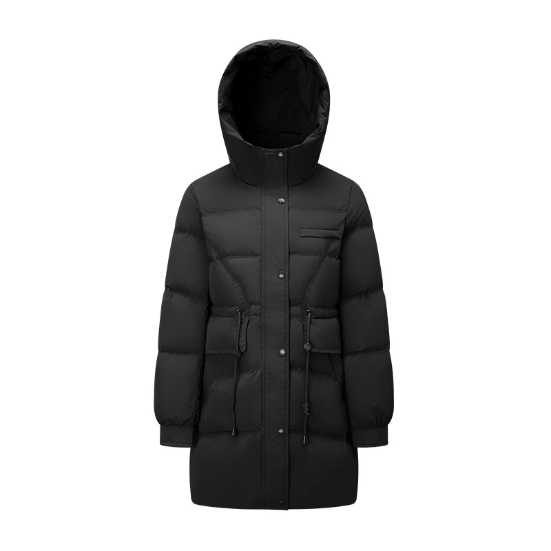 Chericom jaquetas femininas 2025 inverno novo em casacos de comprimento médio com capuz com cordão emagrecimento casacos de inverno feminino y309158y