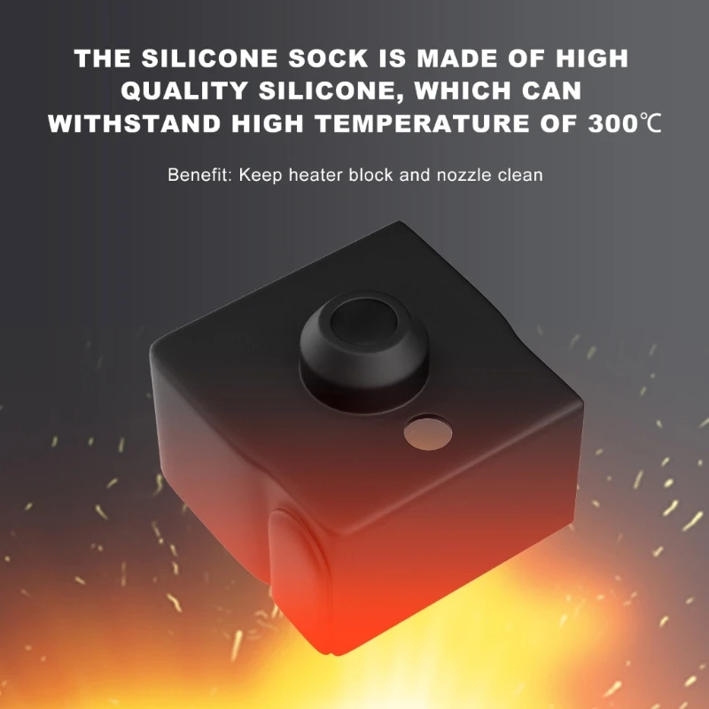 1/4 قطع جوارب سيليكون ناعمة لطابعة CR10 كتلة التدفئة ثلاثية الأبعاد Hotend غطاء العزل الحراري جزء طابعة ثلاثية الأبعاد