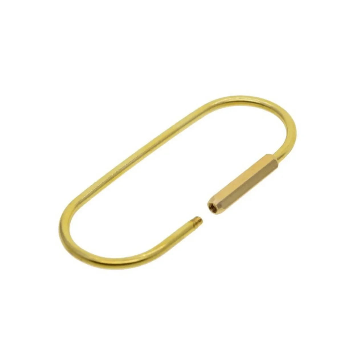 5 Sizes To Choose 36mm-80mm Raw Brass Wire Oval Run Course Screw Locking Carabiner Keyring Key Chains EDC DIY Making