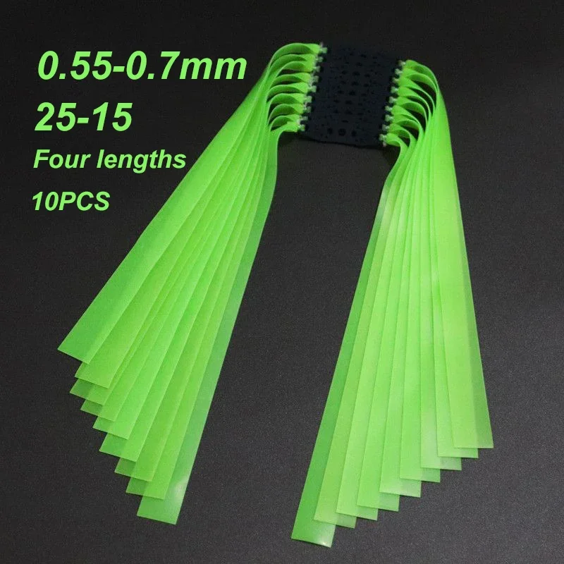 

Transparent Green Flat Rubber Band Durable and Powerful Slingshot Rubber Band Set 2515 Taper High Elastic Wide Rubber Band