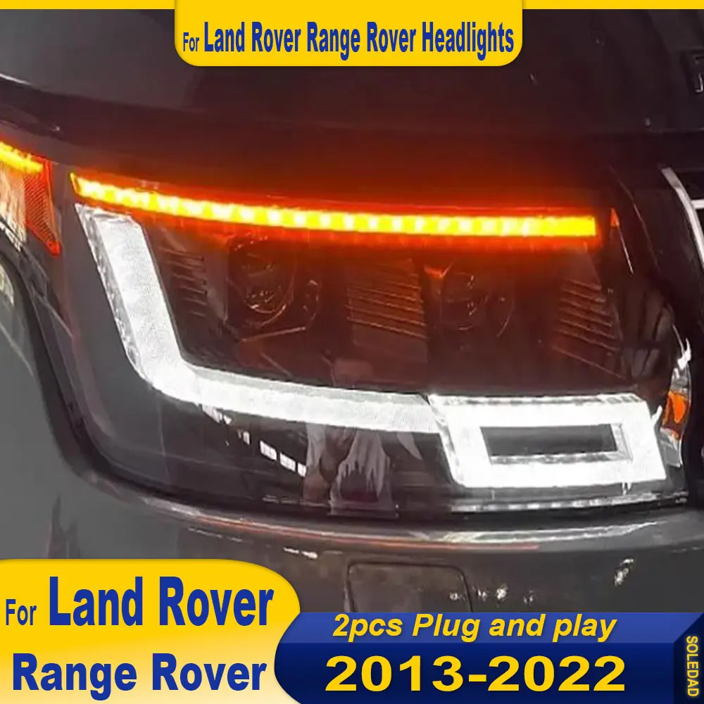 Car Styling Head Lamp For Land Rover Range Rover 2013-2022 Headlights LED Front Lamps Turn Signal Auto Parts Plug Play 2pcs