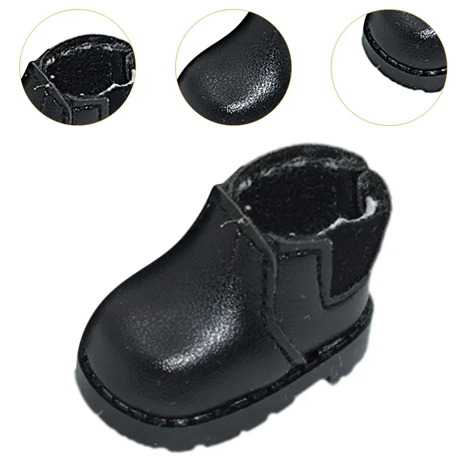 Doll Shoes Square Toe Shoes for 17cm Doll Pretend Play Toy Girl Gifts Fashion Fashion Doll PU Leather Shoes Doll Mini PU Boot