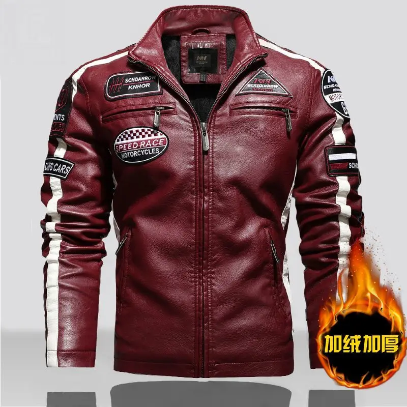 

Motorcycle Riding Leather Jacket with Thickened Fur Winter Fur Integrated Casual Jacket Leather Jacket Motorcycle Riding Suit