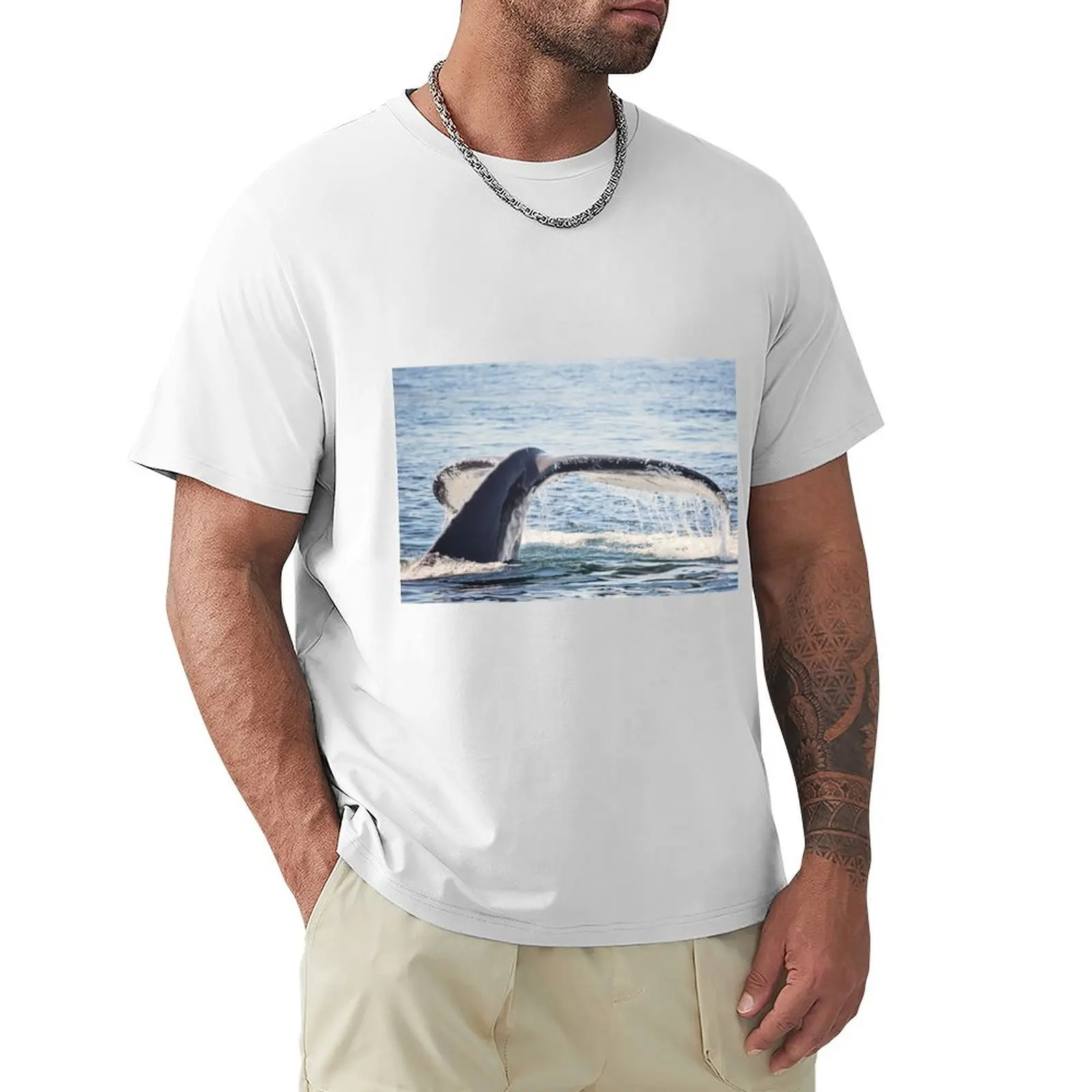 Humpback Whale Tail T-shirt hippie clothes sports fans animal prinfor boys funnys men clothings