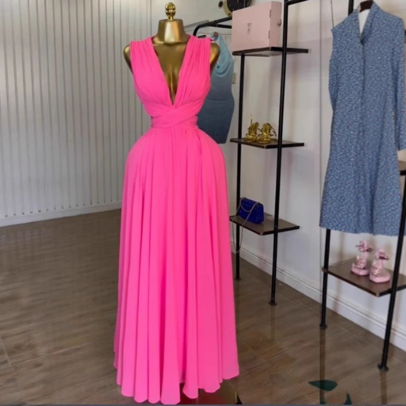 Vestido largo para mujer, Vestidos de playa con cuello en V, ropa de calle Y2k, elegante empalme para fiesta, trabajo nocturno, sin mangas, cintura alta, corte ajustado
