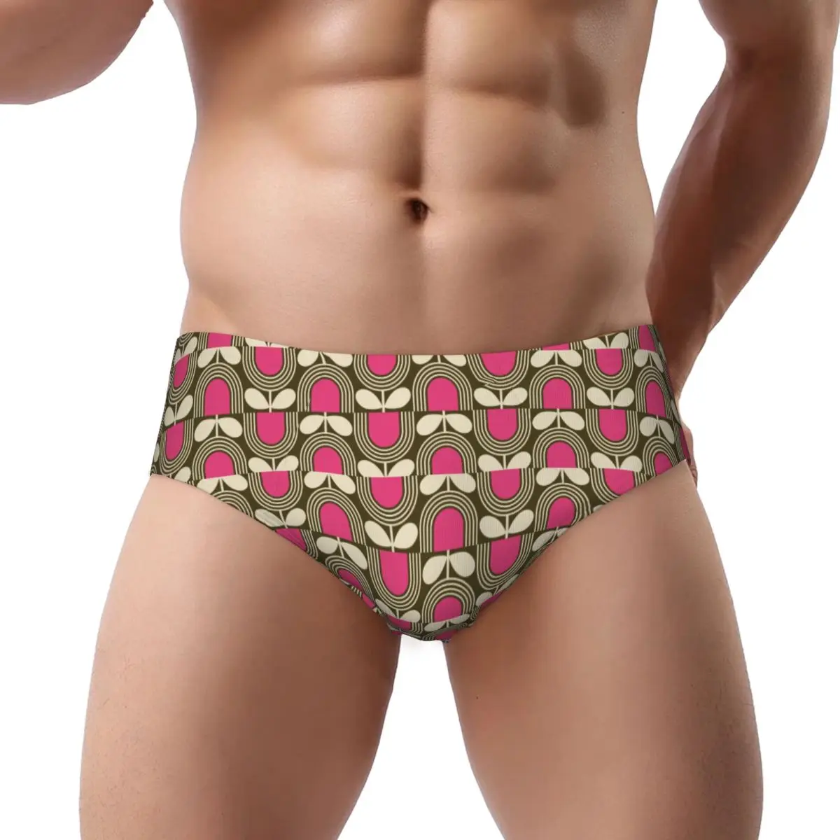 Custom Men Orla Kiely Flower Men Brief Panties Male Stretch Underwear Underpants