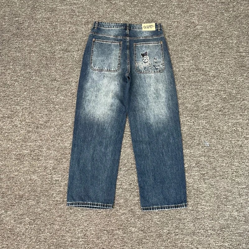

Classic Embroidery Print Derschutze Jeans Best-selling New Style Men Women Retro Casual Denim Pants