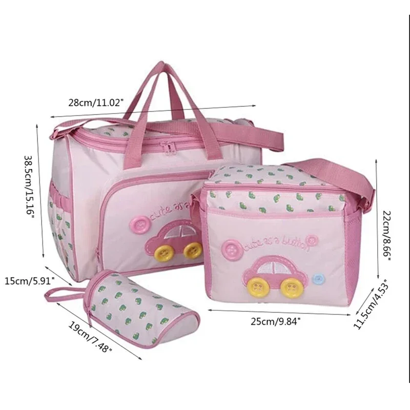 Mommy Bag 4-in-1 Diaper Bag with Handle Diaper Changing Pad Baby Bottle Cover Kit Mother Nappy Maternity Package Batch Organizer