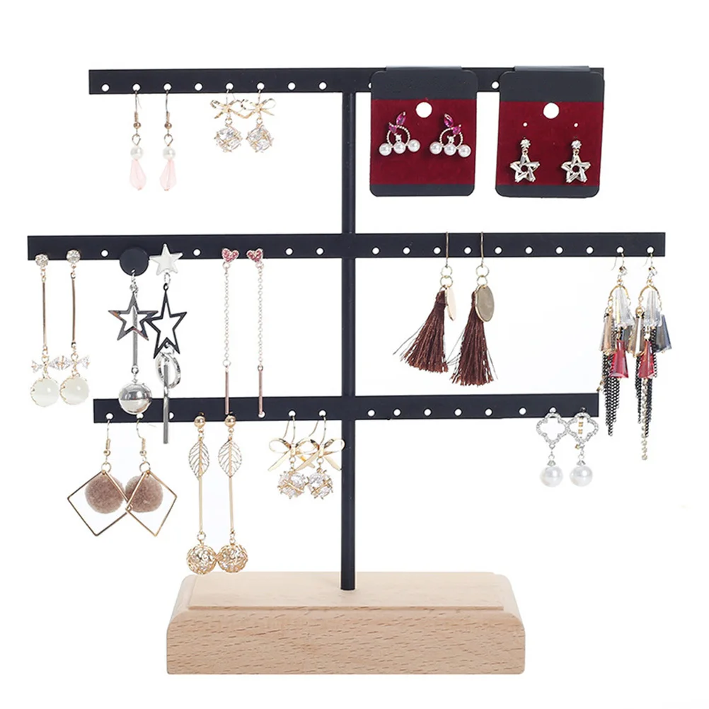 

Jewelry Display Stand 52 Holes Earrings Organizer Black Sturdy Sleek Material Great Gift Idea Various Occasions