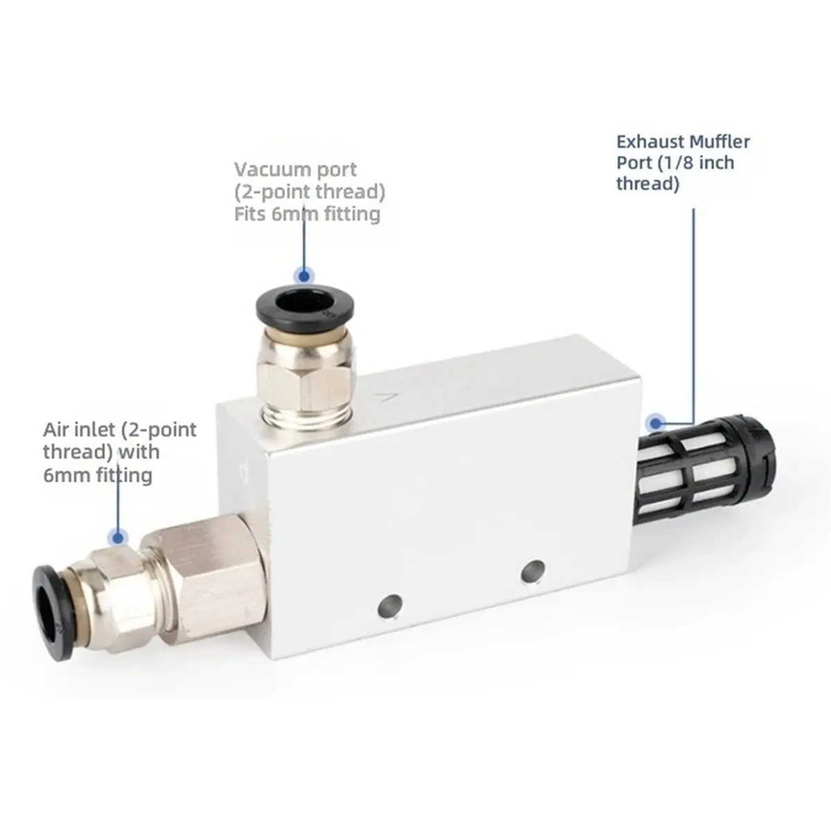 CV-15HS Vacuum Generator (Integrated Vacuum Control Valve and Ejector) - A Pneumatic Vacuum Component for Automation