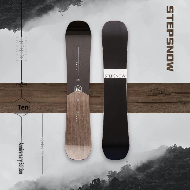 

Sports Limited Edition Commemorative Carbon Fiber Patchwork Wood Skin Park Flat Ski Snowboard Snowboard Professional Snowboard