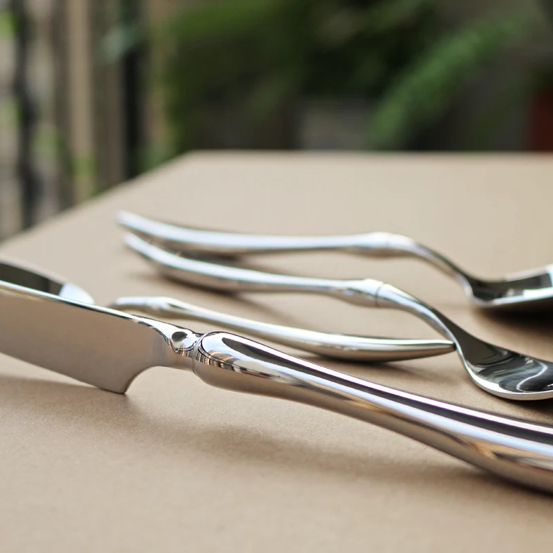 

Fashion Thicken Tableware Set 304stainless Steel Reusable Utensils Knife and Fork Set Design Vaisselle Wedding Decoration EC50CJ
