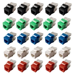 5-Pack CAT6 RJ45 Insert Keystone LAN Coupler Plug T568A/B Network Module Slot For Internet Jack Ethernet Connector