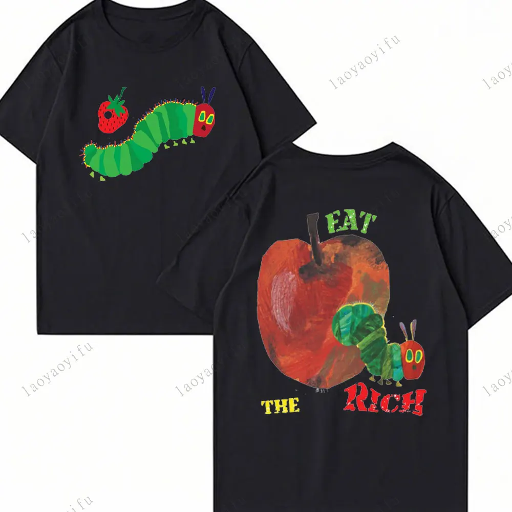 The Very Hungry Caterpillar Printed T-shirt Tops Hungry Caterpillar Funny Graphic T Shirts Woman Man High Quality Cotton T-shirt