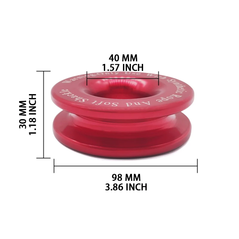 Recovery Ring Winch Rope Snatch Block Pulley for ATV UTV SUV Truck Off Road Towing