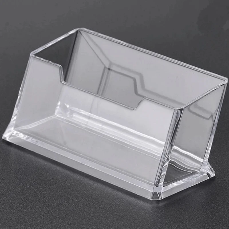 Transparent Business Card Holder Acrylic Display Stand Box Desk Storage Shelf Plastic Desktop Card Holder Office Supplies