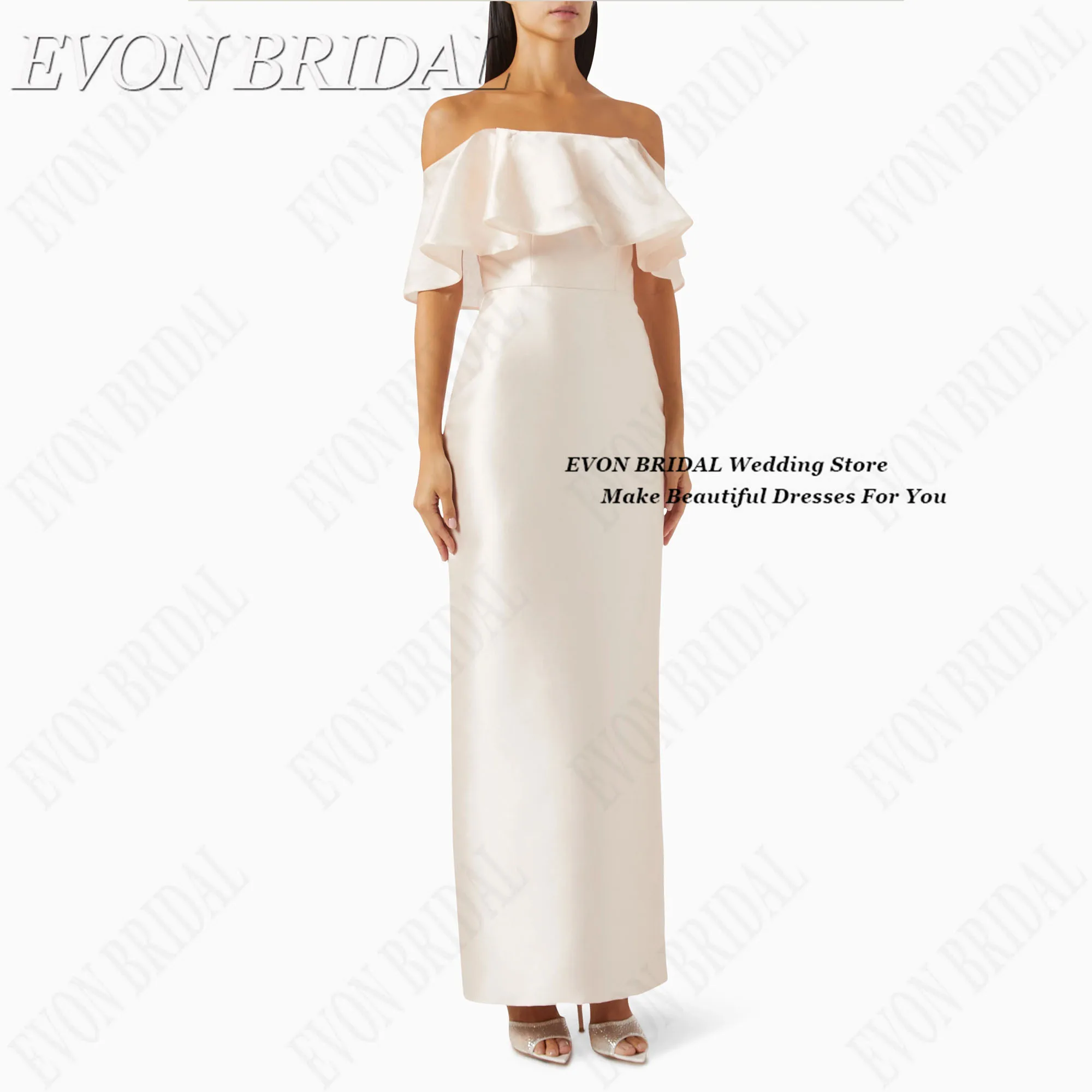 

EVON BRIDAL Satin Long Formal Occasion Gown Elegant Back Slit Robe De Soiree Femmes Classic Slim Fit Evening Gown Customized