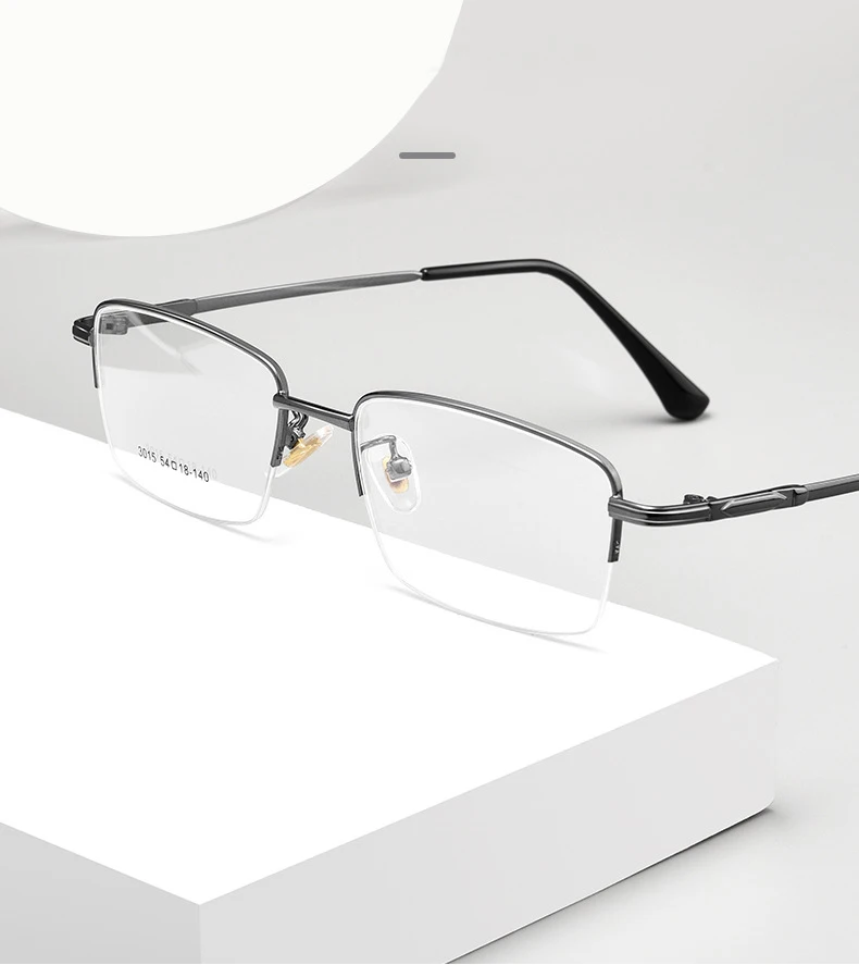 2022 neue Männer Halb Randlose Frame Brille Optische Brillen Hohe Qualität Halb Rand Mann Brillen mit Rezept Männlichen Specs – Detail 2