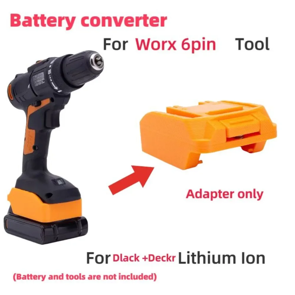 

Batteries Converter Adapter For Black Deckr 20v Lithium Adapter Convert To Worx 6pin Tool(without battery and tools)