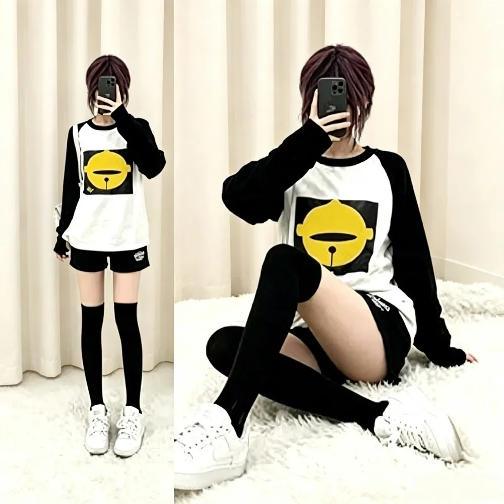 Chainsaw Man Reze Anime Manga Long Sleeve Tee Vintage Oversized Cosplay Harajuku Y2K Top Unisex T‑Shirt Streetwear Anime Clothes