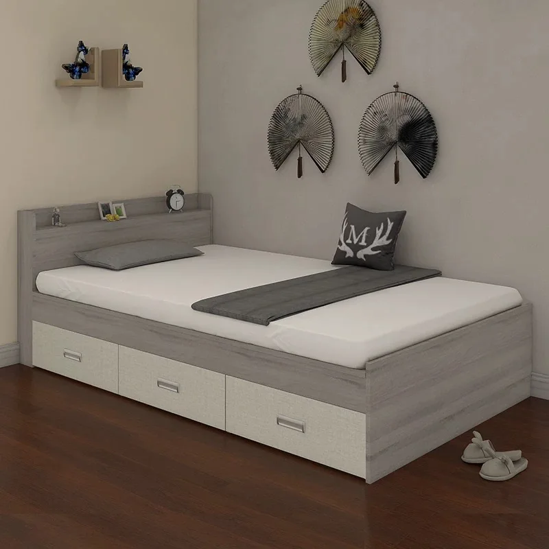 ⅹ-Wooden Melamine MDF Chipboard Bedroom Set Furniture Modern King Size Beds&