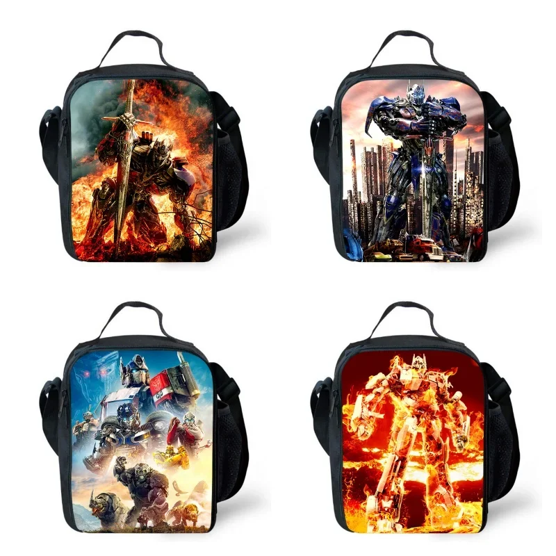 T-Transformers Lunch bags for Child,Cartoon B-Bumblebee School Picnic Bags for Girls Boys,Large Kids Cooler Bags for 4-10 years