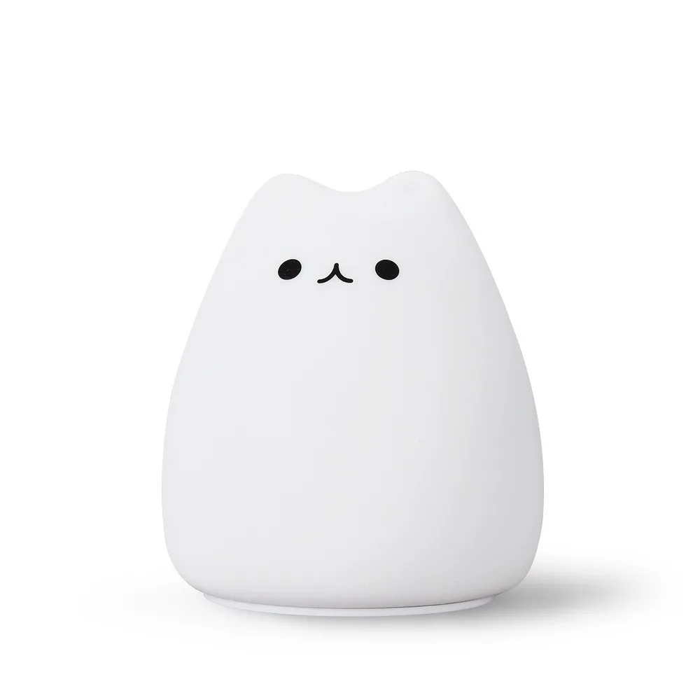 LED Colorful Cat Silicone Light Night Lamp Touch Sensor LED Colorful Night Light Soft Ambient Lighting Indoor Sensor Lamp